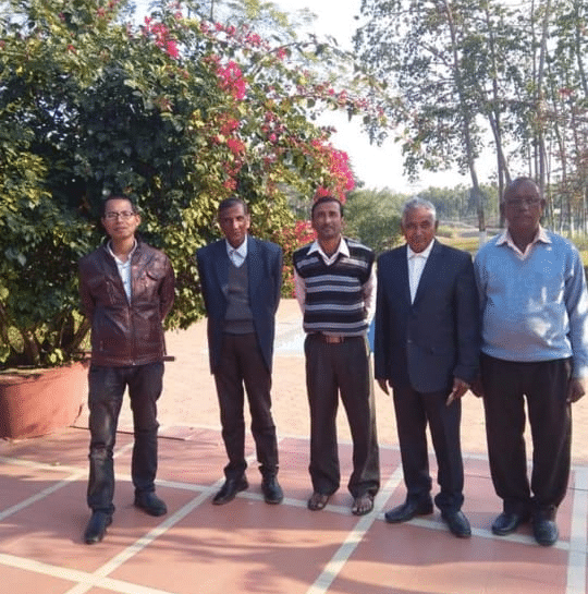 Damodar Boruah, far left, with other members of the All Assam Small Tea Growers\' Association